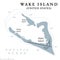 Wake Island or Wake Atoll, coral atoll in the Pacific, gray political map