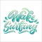 Wake surfing lettering logo