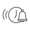Wake up clock bell time linear icon style