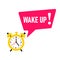 Wake up poster. Good morning, alarm clock ringing and mornings