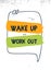 Wake up and Work out poster quote. Sport inspirational wall art