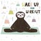 Wake Up and Workout motivational print with funny sloth doing yoga