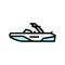 wakeboard ski boat color icon vector illustration