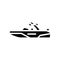 wakeboard ski boat glyph icon vector illustration