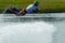 Wakeboarder in flight