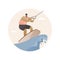 Wakeboarding abstract concept vector illustration.