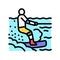wakeboarding extreme sport color icon vector illustration