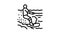 wakeboarding extreme sport line icon animation