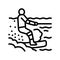 wakeboarding extreme sport line icon vector illustration