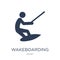 wakeboarding icon. Trendy flat vector wakeboarding icon on white