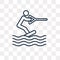 Wakeboarding vector icon isolated on transparent background, lin