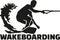 Wakeboarding word with boarder