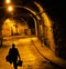 Waking Person Underground Tunnel for Traffic, Guanajuato, Mexico