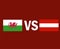 Wales And Austria Flags European football Vector Design