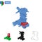 Wales blue Low Poly map with capital Cardiff