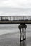 Wales, Caernarfon. Detail of the swing bridge by the castle.