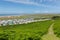 Wales coast path Rhossili Down The Gower peninsula UK view to Hillend