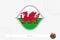 Wales flag for basketball competition on gray basketball background