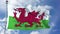 Wales Flag in a Blue Sky