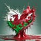 Wales flag paint liquid explosion on isolated background , generated by AI