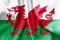 Wales Flag Rippled Effect Illustration