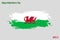 Wales National Flag Grunge Brush Stroke Vecctor Design Flag of Wales