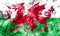 Wales smoke flag, part of the United Kingdom