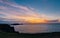 Wales Swansea, UK. Dragon\\\'s Rest: A Majestic Worm\\\'s Head Sunset in Wales