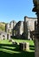 Wales, the Valle Crucis Abbey,   A bright spring day with sunlit walls and shadows.