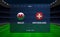 Wales vs Switzerland football scoreboard. Broadcast graphic soccer