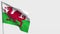 Wales waving flag animation on flagpole.