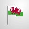 Wales waving Flag design vector background