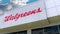 Walgreens logo on the modern building facade. Editorial 3D rendering