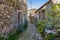 Walk the aisles Sinarades village on Corfu island