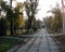 walk along the alleys of the park in the autumn afternoon