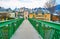 Walk along the city bridge, Bad Ischl, Salzkammergut, Austria