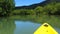 Walk along the river in the jungle, kayaking