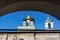 Walk along walls of the Pskov Kremlin in summer