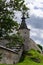 Walk along walls of the Pskov Kremlin in summer