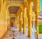 Walk the arcade of Palace of Lions, Alhambra, Granada, Spain