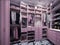 A walk in closet filled with lots of pink drawers created with Generative AI technology