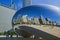 Walk through Cloud Gate sculpture in Chicago\\\'s Millennium Park, Illinois