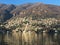 Walk on the lake Como and its colorful shores. Beautiful landscape. Italy. December 24, 2017