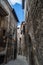 Walk in old streets of Scanno town in Italy