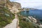 Walk pass along cliffs of Bonifacio in southern Corsica