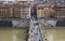 Walk on St Angel Bridge Ponte Sant` Angelo from Castel Sant`Angelo in Rome city