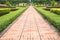 Walk way brick floor in natural public park