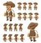 Walk western cowboy vector cartoon