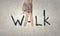 Walk word. Concept image