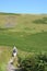 Walker footpath through bracken Mousthwaite Comb